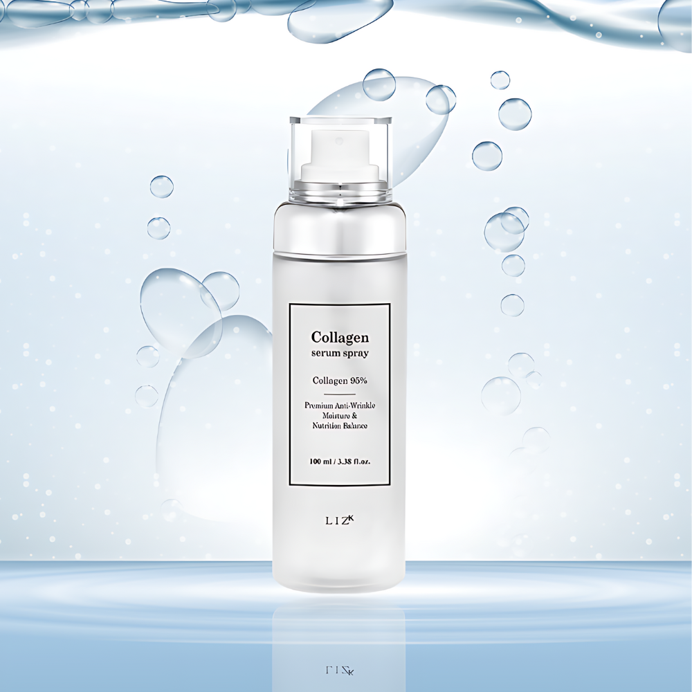 LIZK Collagen Serum Spray 100ml, a revitalizing serum that hydrates and firms skin, promoting a youthful and radiant complexion.