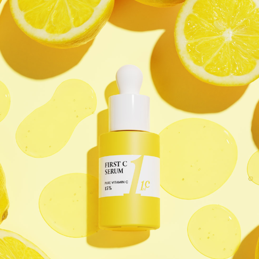 LIZ K First C Serum, 20ml with 15% Pure Vitamin C, formulated to improve skin tone and reduce signs of aging.