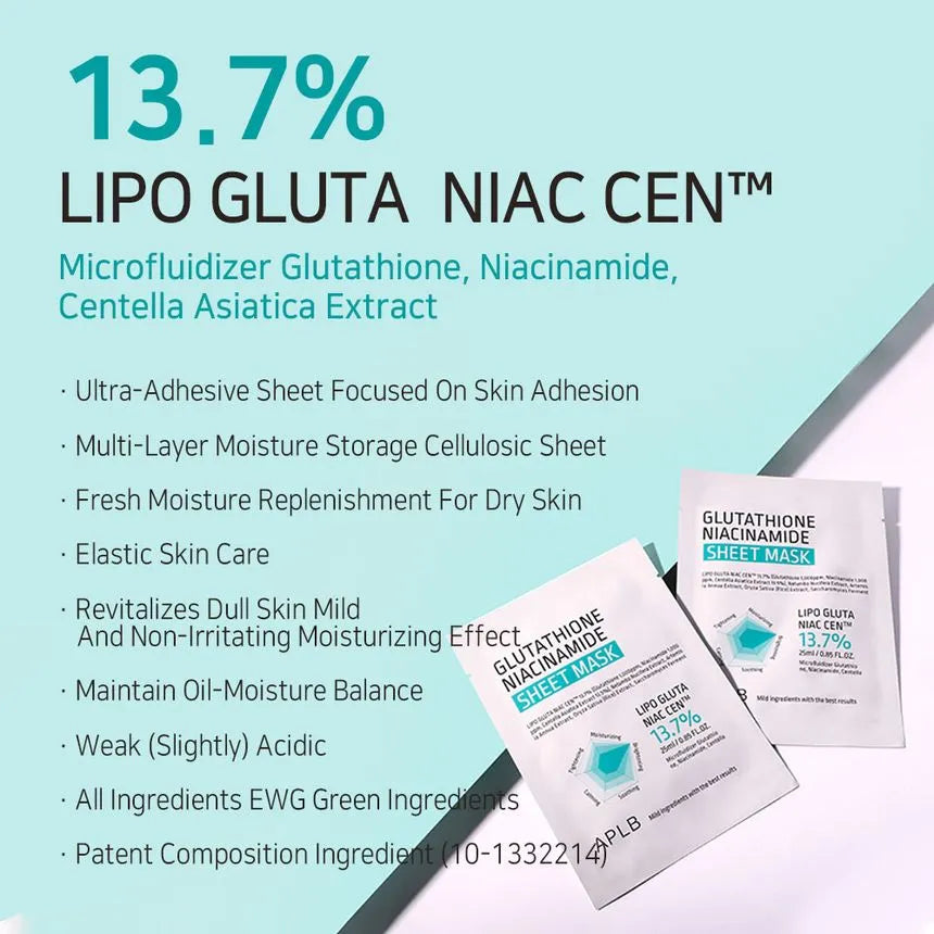 (Mhark) APLB Glutathione Niacinamide Sheet Mask 25ml - KLO