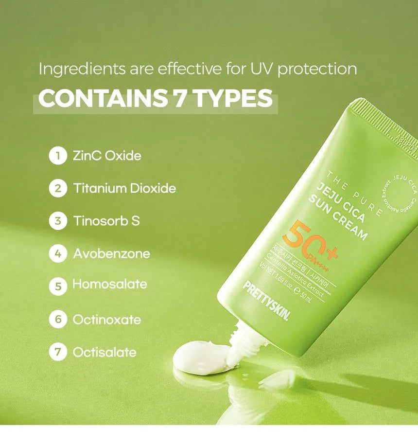Pretty skin The Pure Jeju Cica Sun Cream 50ml SPF50+ PA++++ - DODOSKIN