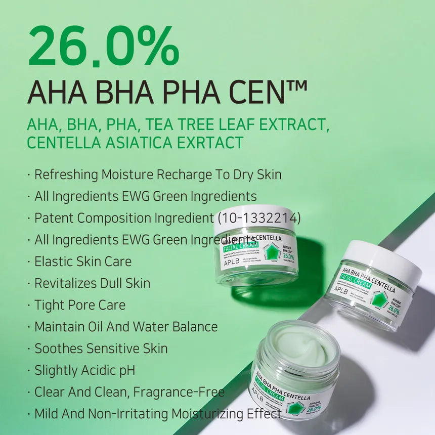 (Mhark) APLB AHA BHA PHA Centella Facial Cream 55ml - KLO
