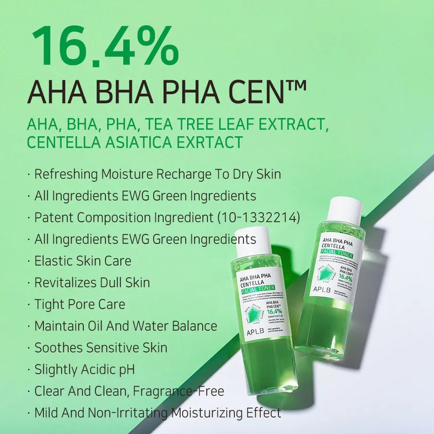 (Mhark) APLB AHA BHA PHA Centella Facial Toner 160ml - KLO