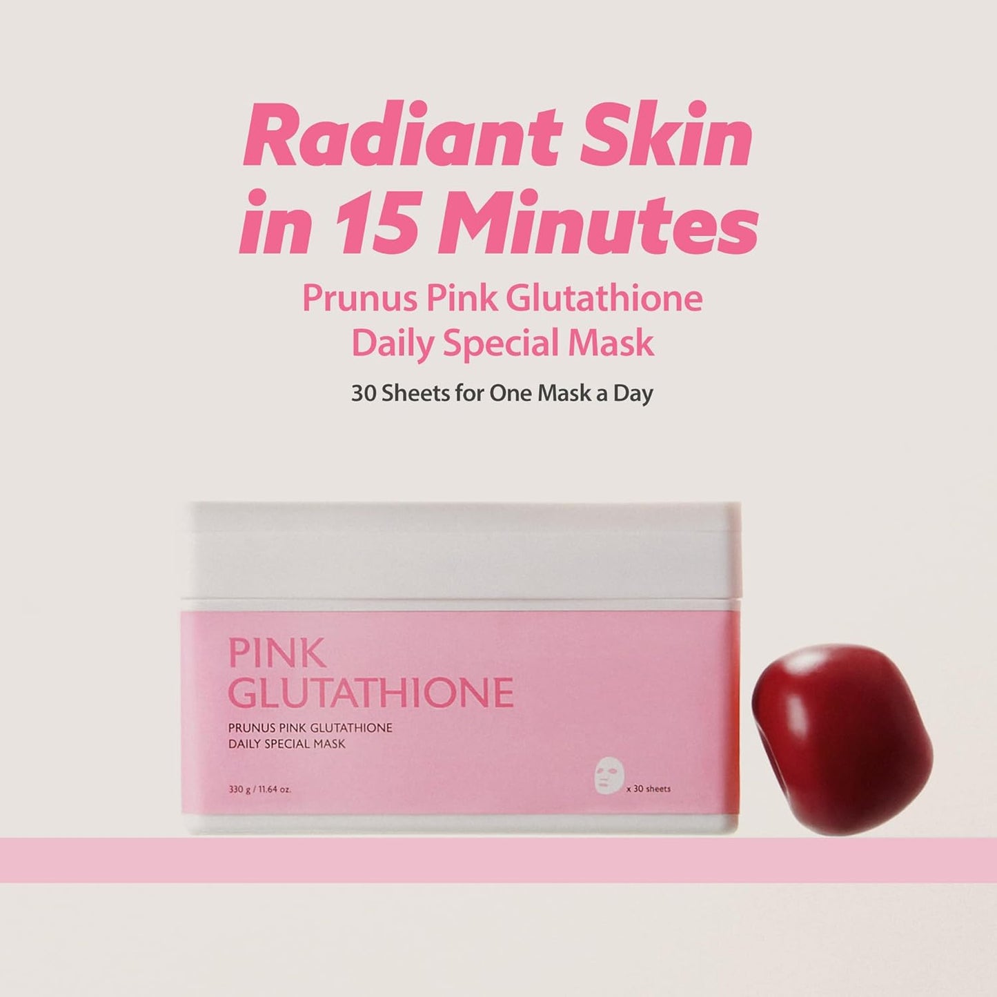 Milk Touch Plum Pink Glutathione Gentle Daily Brightening Mask 330g x 30 Sheets