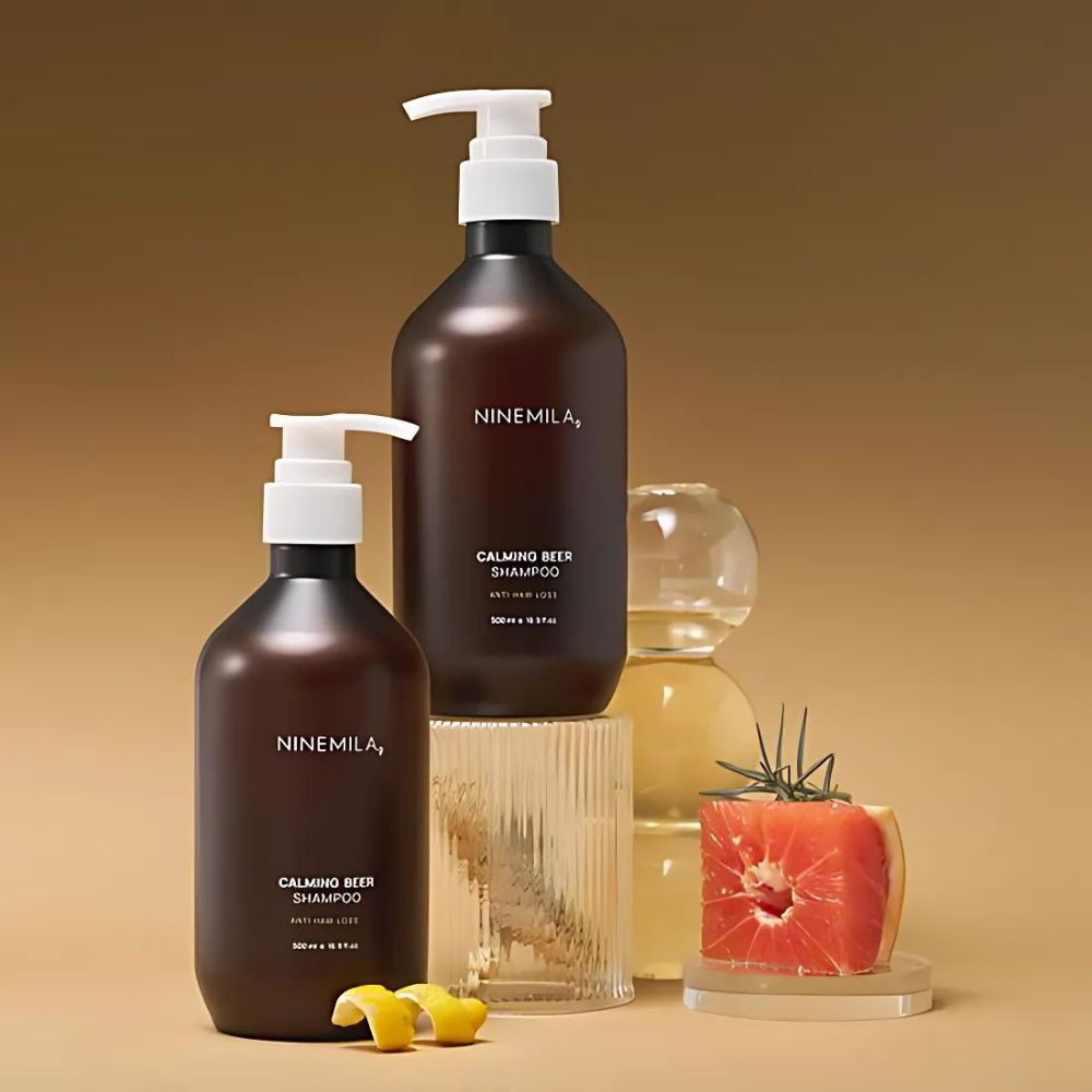 Enjoy the refreshing experience and natural benefits of beer extract for smoother, stronger hair with NINEMILA Calming Beer Shampoo.