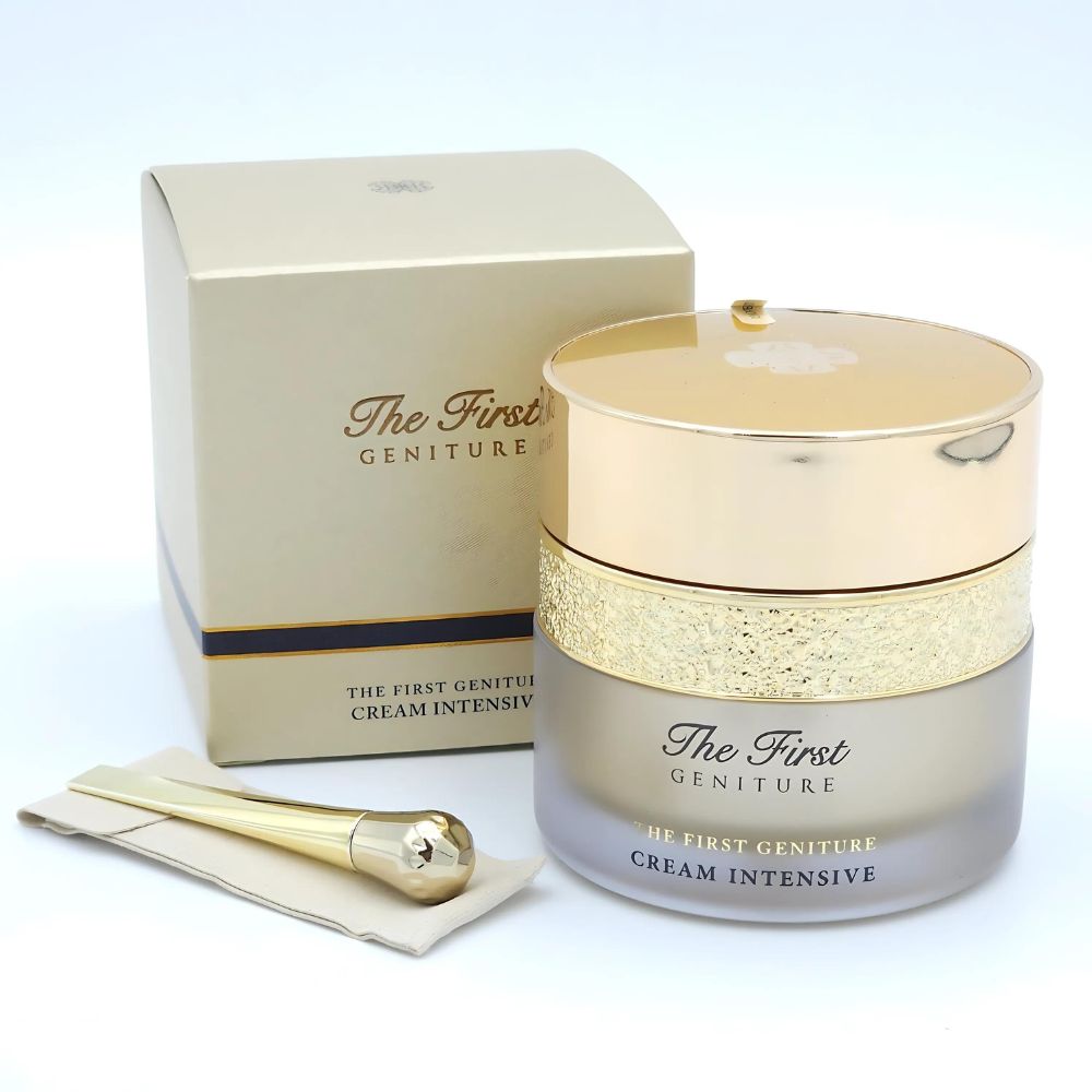 O HUI The First Geniture Cream Intensive 55ml is a premium anti-aging cream designed to provide deep nourishment and revitalization for mature skin.
