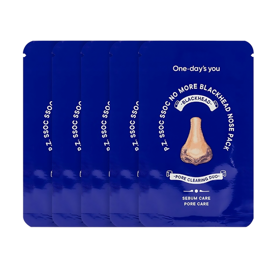 One-day's P.Z Ssoc No More Blackhead Nose Pack, 2g each, pack of 5, designed to eliminate blackheads effectively.