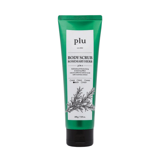 PLU Body Scrub Original #Rosemary Herb is an exfoliating body scrub that combines natural exfoliants with the invigorating scent of rosemary.