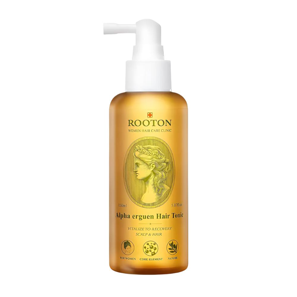 The ROOTON Alpha Erguen Hair Tonic 150ml is a targeted treatment designed to invigorate and support healthy hair growth.