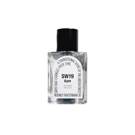 The SW19 6am Eau de Parfum is a fragrance designed to provide a sophisticated and enduring scent experience.