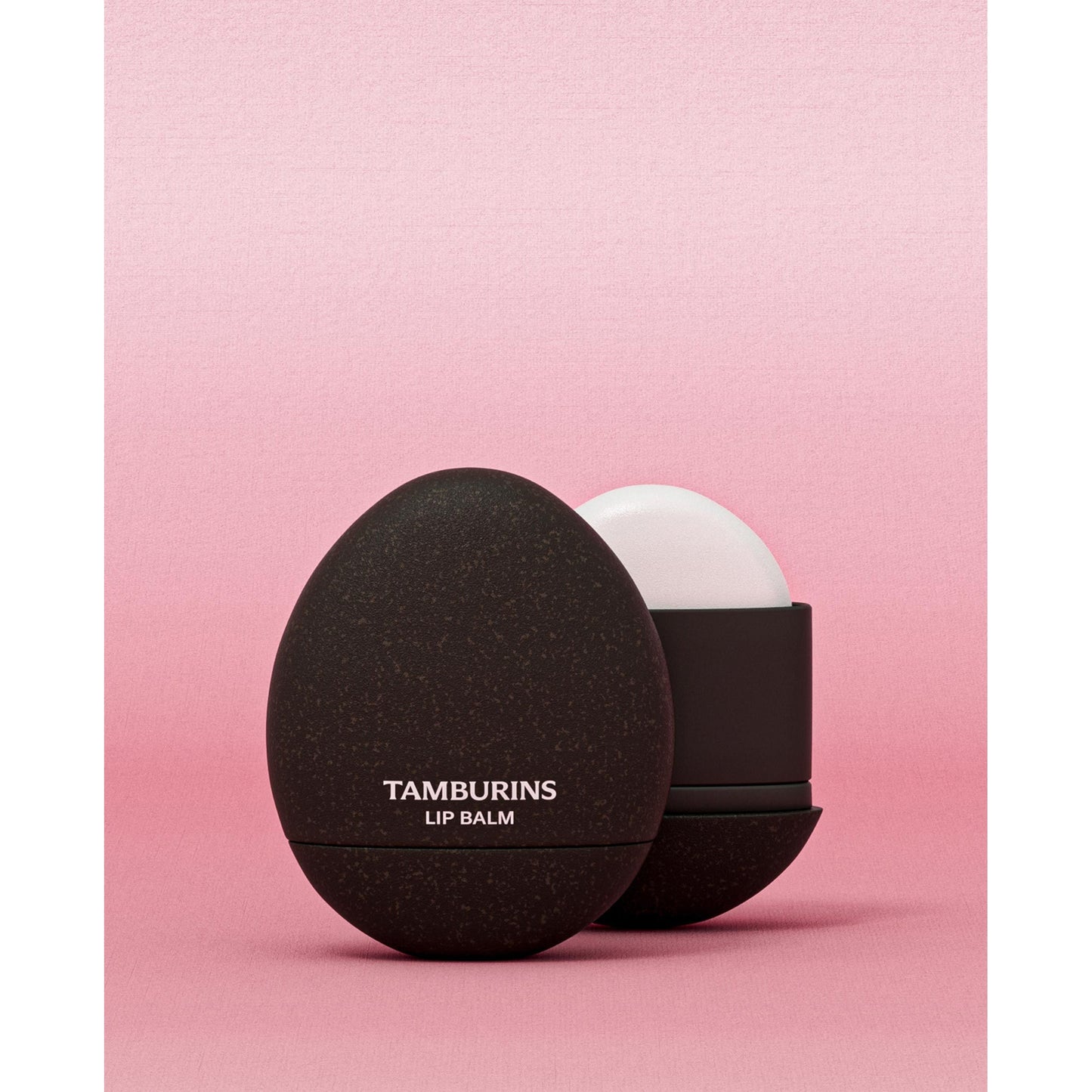TAMBURINS Egg Lip Balm in brown packaging