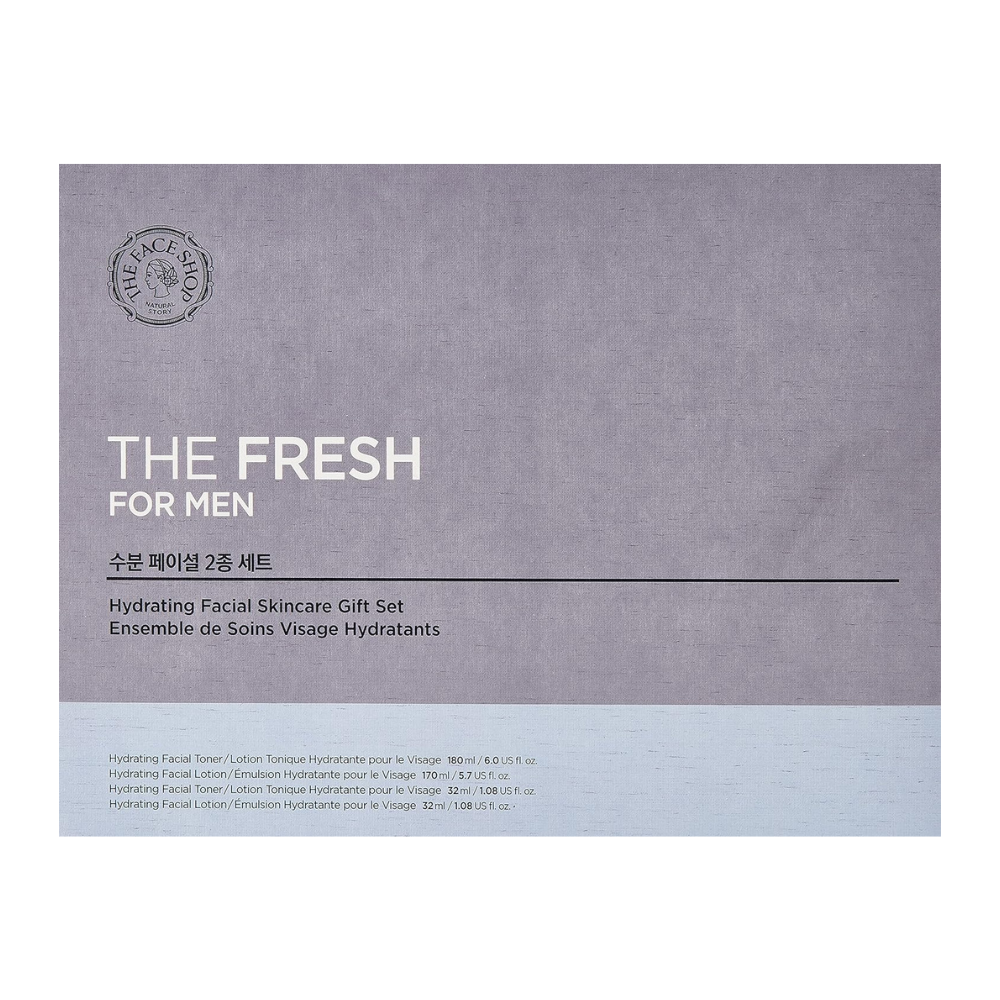 THE FACE SHOP The Fresh For Men Hydrating Facial Skincare Set (Toner 180ml+Emulsion 170ml+Toner 32ml+Emulsion 32ml)