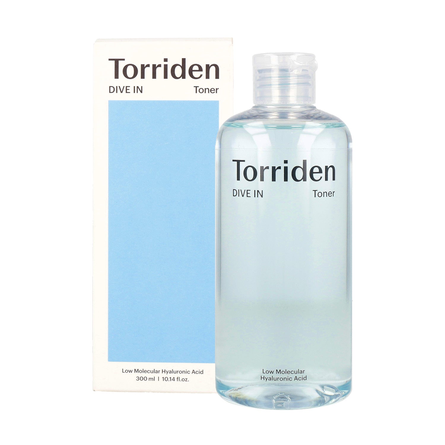 The Torriden Dive-In Low Molecule Hyaluronic Acid Toner (300ml) is designed to provide deep hydration and improve skin moisture levels.