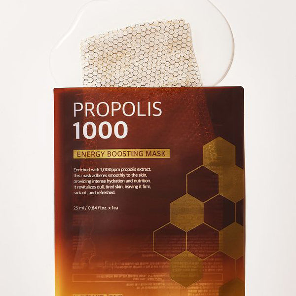 WellDerma Propolis 1000 Energy Boosting Mask 1 Box 5 Sheets