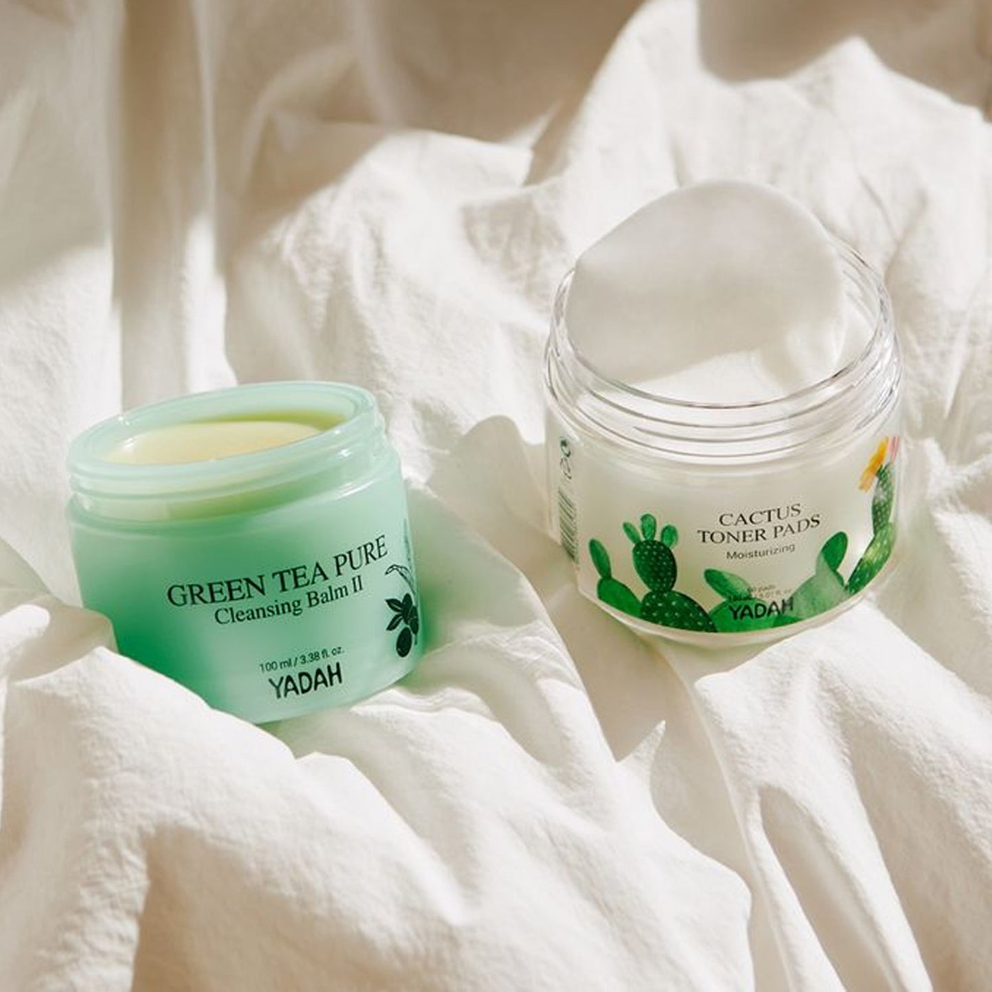 YADAH Cactus Toner Pads 60ea + Cleansing Balm 100ml Set