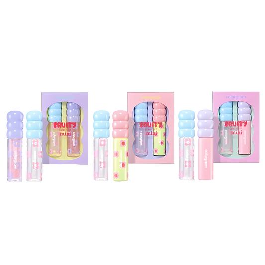 A vibrant duo of tinted glass in fruity colors, each weighing 1.6g, perfect for adding a pop of color to your look.