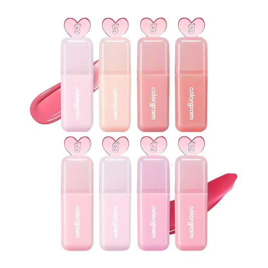 uicy Drop Tint 4g by Colorgram, showcasing a vibrant color palette for a refreshing lip tint experience.