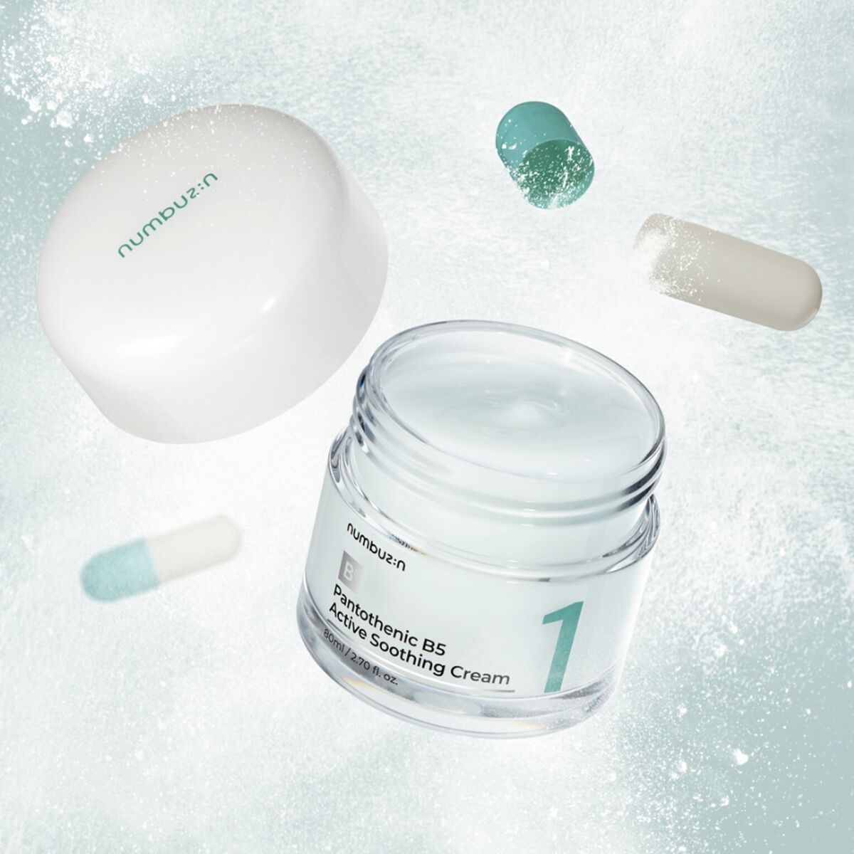 Numbuzin Pantothenic B5 Active Soothing Cream 80ml - a soothing cream with vitamin B5 for skin comfort.