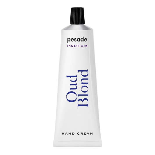 Oud Blond Hand Cream 50ml, a luxurious moisturizer with a rich scent, designed to nourish and soften hands effectively.