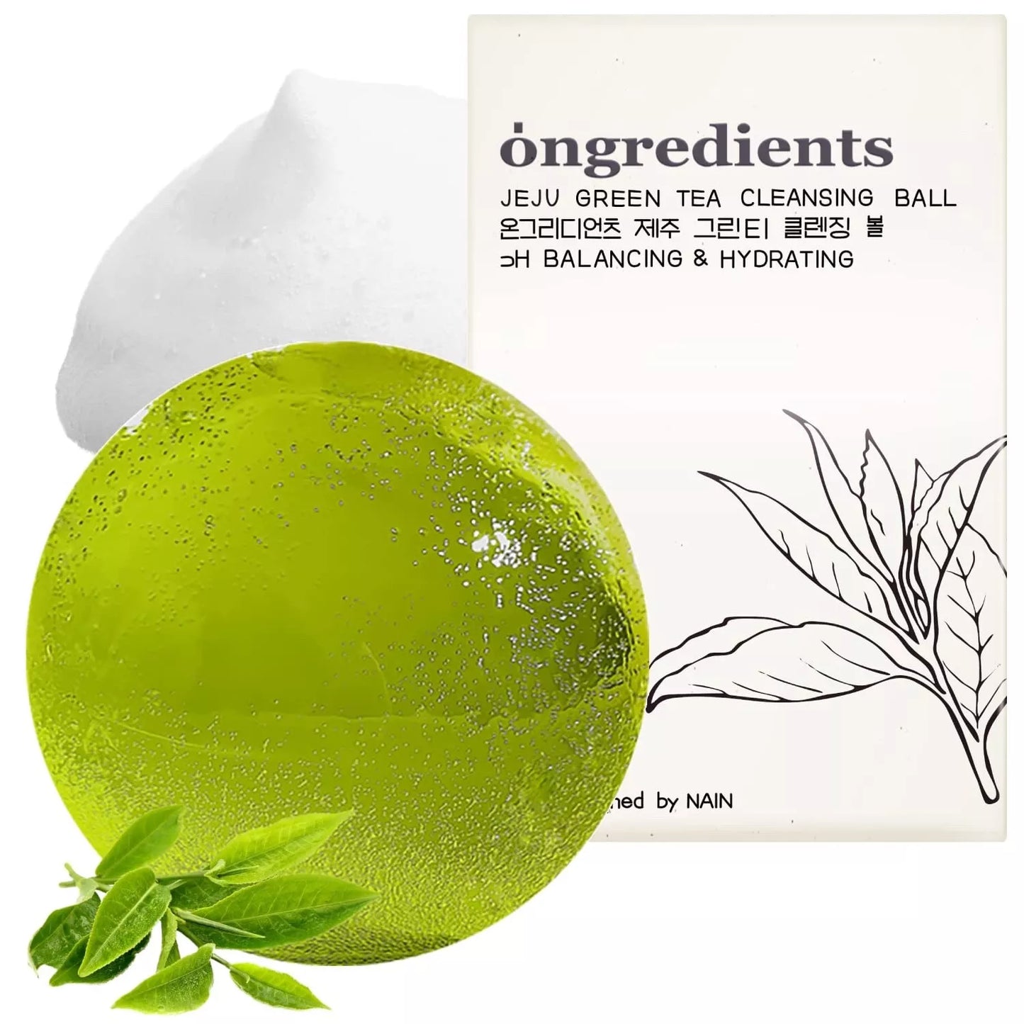 Ongredients Jeju Green Tea Cleansing Ball 110g - KLO