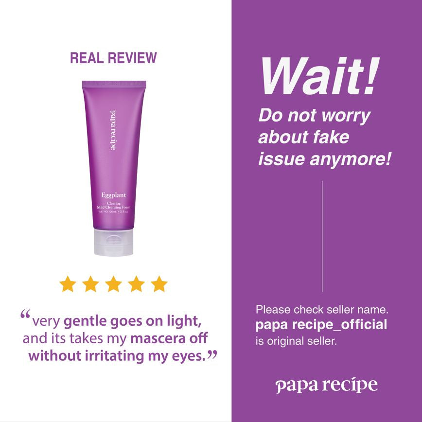 Papa Recipe Eggplant Clearing Mild Cleansing Foam 120ml - KLO