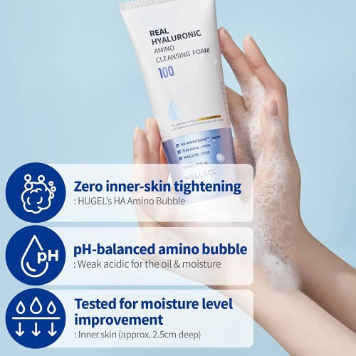 Wellage Real Hyaluronic Amino Cleansing Foam 150ml - KLO