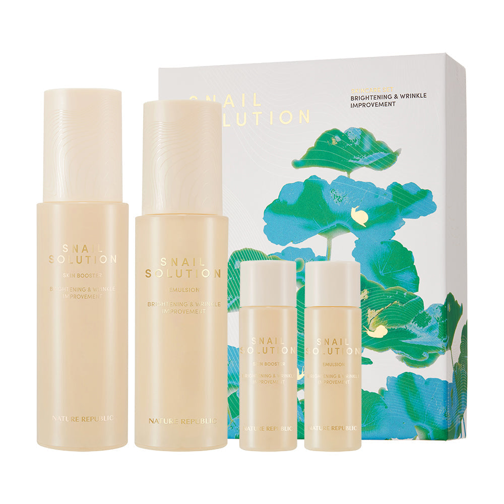 NATURE REPUBLIC Snail Solution Skin Care Set - Toner & Emulsion - KLO