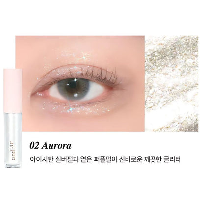 and:ar Real Glitter Liquid 3.1g in 02 Aurora.