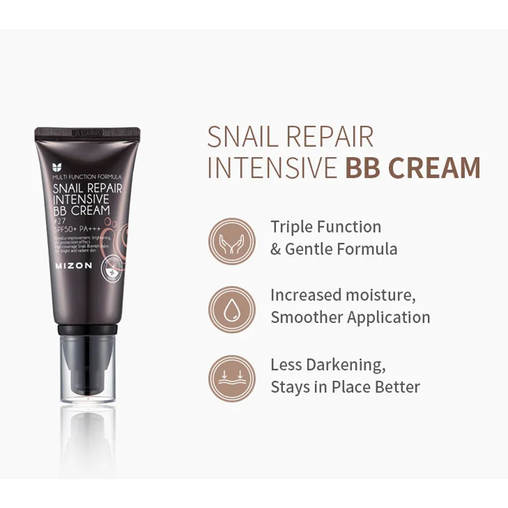 MIZON Snail Repair Intensive BB Cream SPF50+ PA+++ 50ml - 4 Colors - KLO