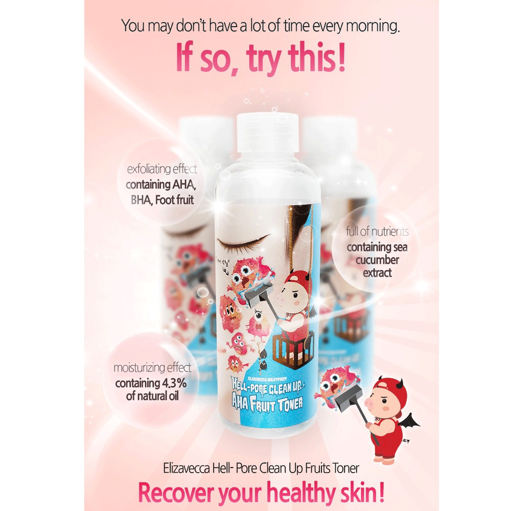 Elizavecca Hell-Pore Clean Up AHA Fruit Toner 200ml - KLO