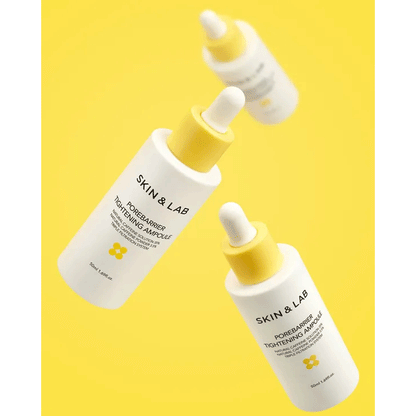 "SKIN&LAB Porebarrier Tightening Ampoule 50ml: Refines pores and tightens skin for a smoother appearance."