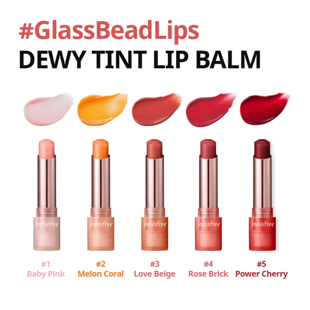 Innisfree Dewy Tint Lip Balm 3.2g - 5 Colors - KLO