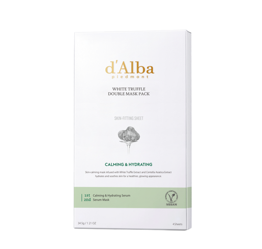 D'ALBA  White Truffle Double Mask Pack (Calming) 32.5g x 4ea - DODOSKIN