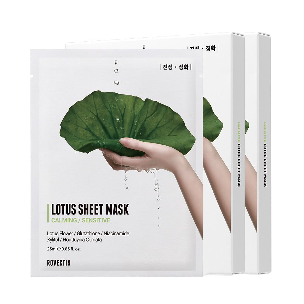 ROVECTIN Calming Lotus Sheet Mask 25ml (1ea / 5ea / 10ea) - KLO