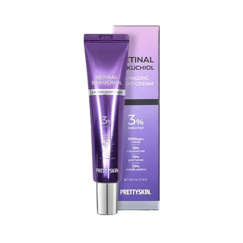 Pretty skin Retinal Bakuchiol A-mazing Night Cream Tube 30ml - KLO