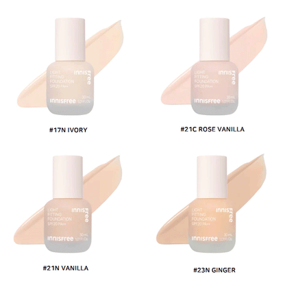 Innisfree Light Fitting Foundation SPF20 PA++ 30ml - 4 Colors - KLO