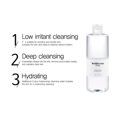 (NEWA) WellDerma G Plus Moisturizing Cleansing Water 500ml - DODOSKIN