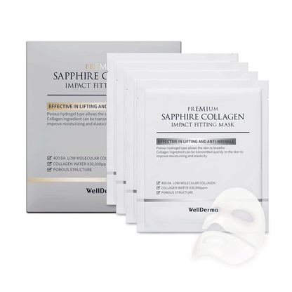 (NEWA) WellDerma Premium Sapphire Collagen Impact Fitting Mask 25g 