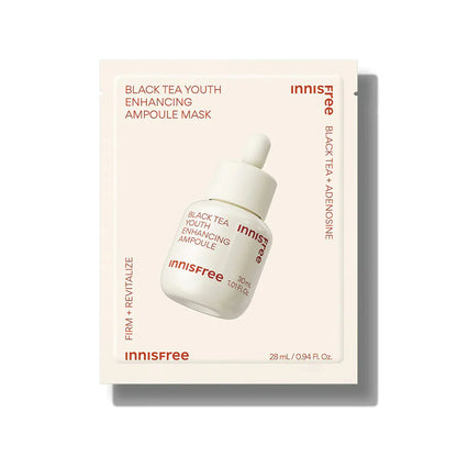 (Matthew검수) Innisfree Black Tea Youth Enhancing Ampoule Mask 28ml 5ea/10ea - KLO