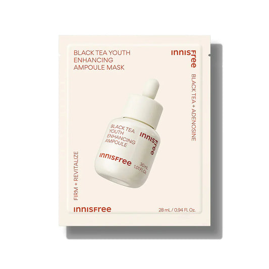 (Matthew검수) Innisfree Black Tea Youth Enhancing Ampoule Mask 28ml 5ea/10ea - KLO