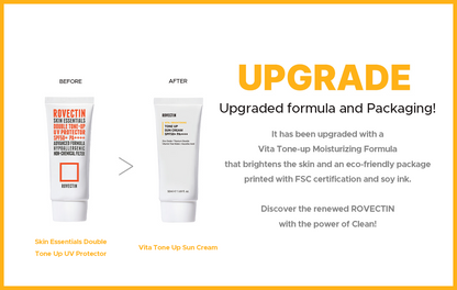 ROVECTIN Vita Tone Up Sun Cream 50ml SPF50+ PA++++ - DODOSKIN