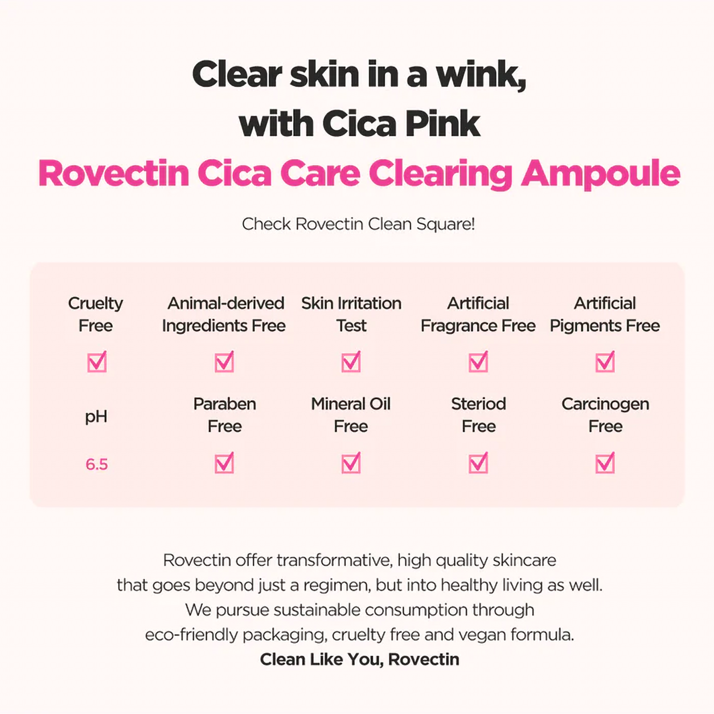 ROVECTIN Skin Essentials Cica Care Clearing Ampoule 30ml - DODOSKIN