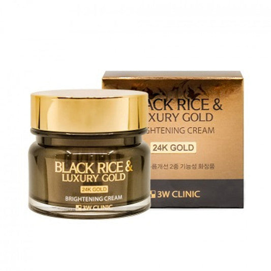 (Matt) 3W CLINIC 24K Gold Black Rice & Luxury Gold Brightening Cream 100g - KLO