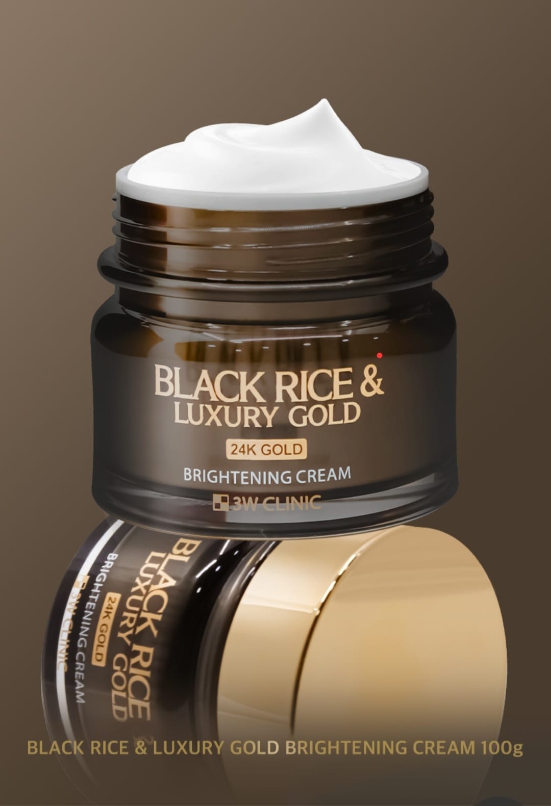 (Matt) 3W CLINIC 24K Gold Black Rice & Luxury Gold Brightening Cream 100g - KLO