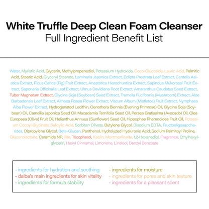 D'ALBA White Truffle Deep Clean Foam Cleanser 80ml - DODOSKIN