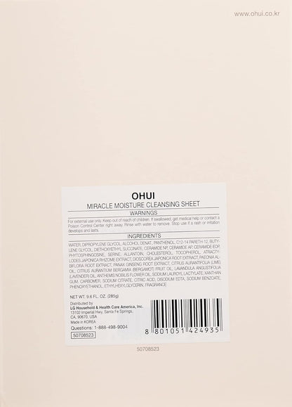 O HUI Miracle Moisture Cleansing Sheet 60EA - KLO