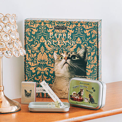 OPTATUM Cat Paper Incense & Catnip Toy Gift Set