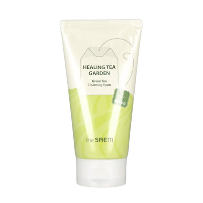 the SAEM Healing Tea Garden Cleansing Foam Green Tea 150ml - KLO