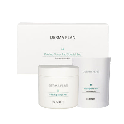 the SAEM Derma Plan Peeling Toner Pad Special Set (145ml 70ea + Refill 105ml 50ea) - KLO