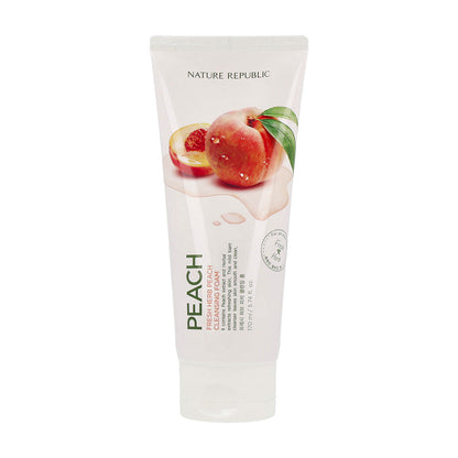 [US Exclusive] NATURE REPUBLIC Fresh Herb Peach Cleansing Foam 170ml - KLO