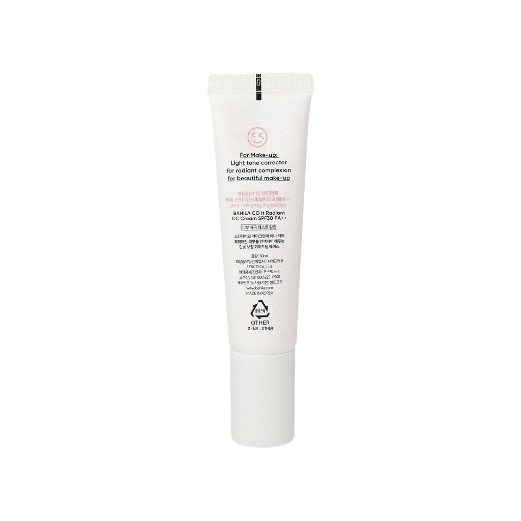 [US Exclusive] BANILA CO It Radiant SPF30 PA++ 30ml CC Cream - 2 Colors - KLO